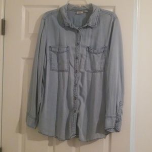 Denim Look Button Up